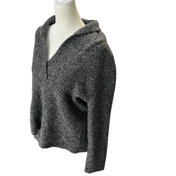 Eileen Fisher Merino Wool Cashmere Bouclé Collared Sweater Gray Size M - Picture 4 of 7